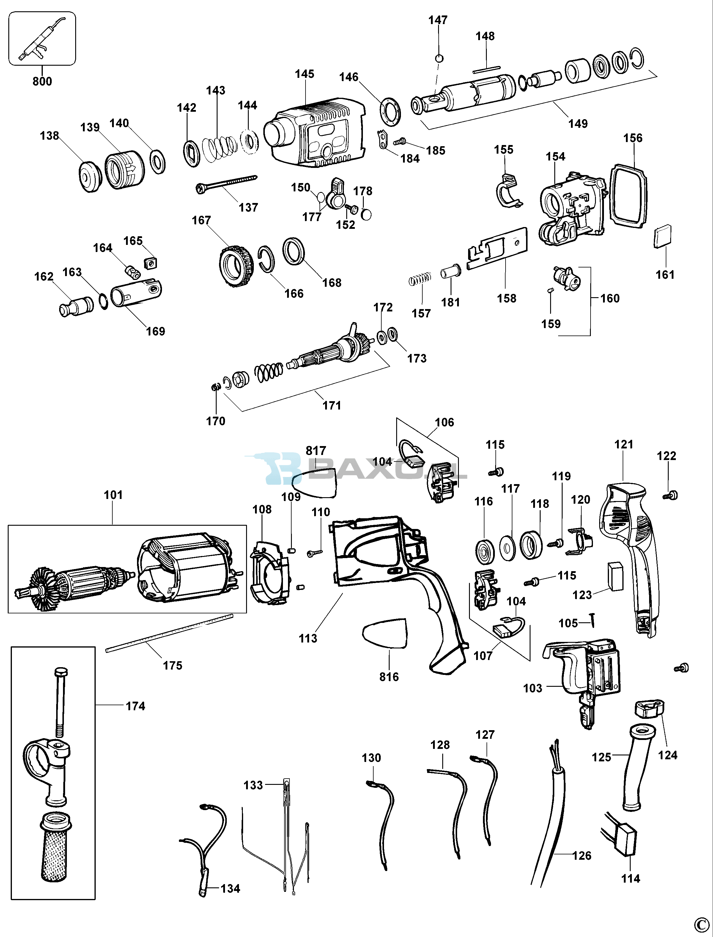 BLACK & DECKER KD355RE DRILL (TYPE 1) Spare Parts