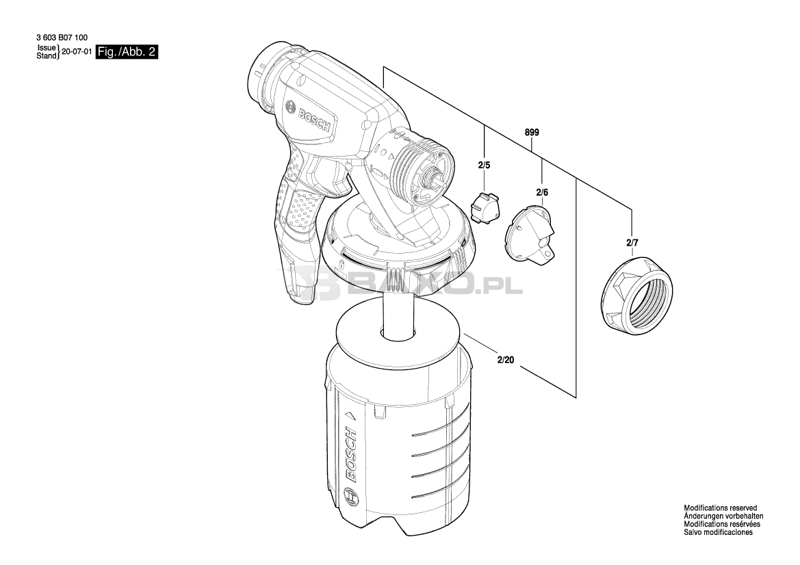 Black & Decker BDPS200-B3 Parts Diagram for Paint Sprayer